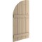 Ekena Millwork Knotty Pine 4 Board Joined Board-n-Batten w/Quarter Round Arch Top Faux Wood Shutters, 22W x 40H, PR SHUBJQ22X40KPPR - alternate 5